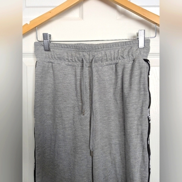 Juicy Couture Women's (Size Small) Light Gray Track Pants with Black Logo Trim - Picture 3 of 14
